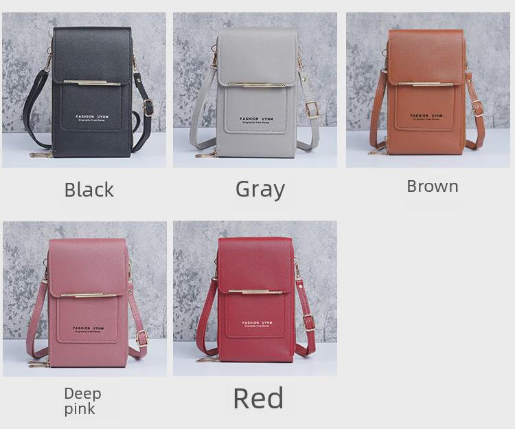 Women's Touch Screen Crossbody Bag: Small, Cute, Fashionable for Mobile Phone & Keys - Vertical Style