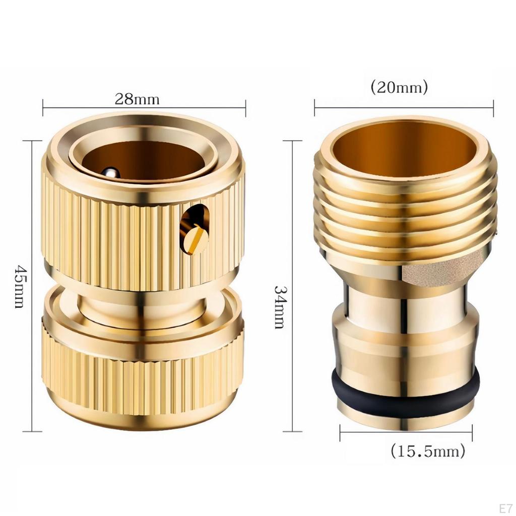 Garden Hose Fitting Male and Female Supplies Spare Parts Sturdy Quick Disconnect Adapter Thread