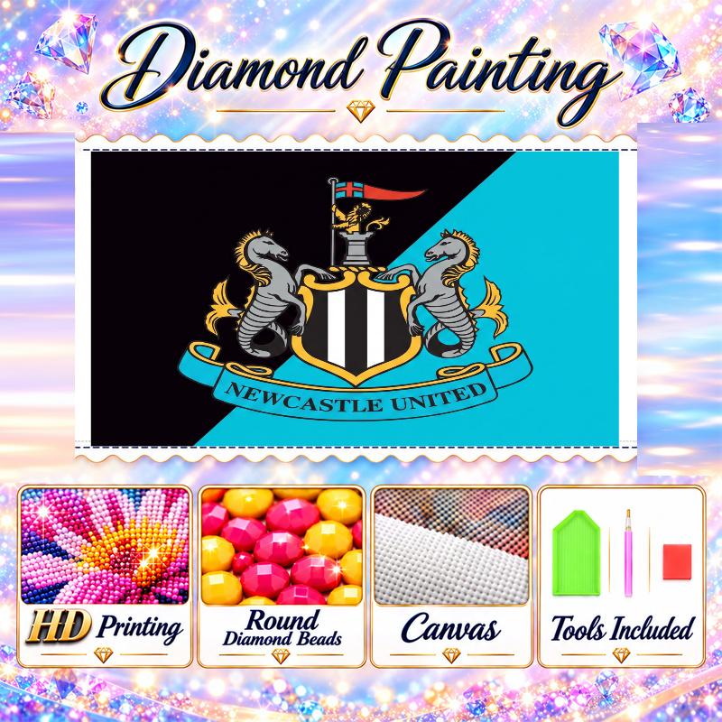 Newcastle United Football Diamond Painting Kit 5D Full Drill DIY Diamond Mosaic Wall Art Home Decor