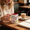 Taza de Café Cerámica Colorida, con Diseño de Patrón de Tejido 3D, Taza de Diseño Creativo de Gran Capacidad Apta para Microondas, Taza de Té Duradera, para Amantes de las Manualidades