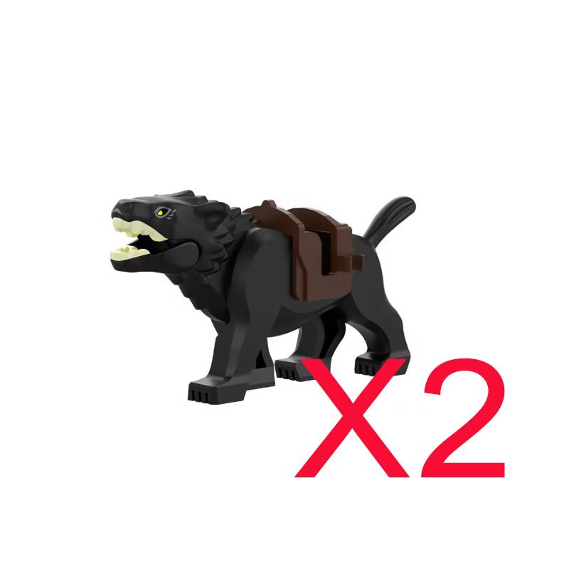 MOC Mediaeval Times Building Blocks Orc Mounts Wolf Flags Army Soldiers Character Accessories Bricks Animal Toys Gifts R064 DIY