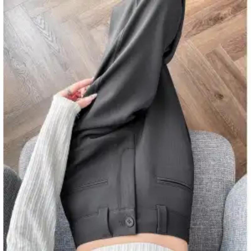 Женские серые брюки широкие от бедра с высокой посадкой свободного кроя офисные повседневные брюки S