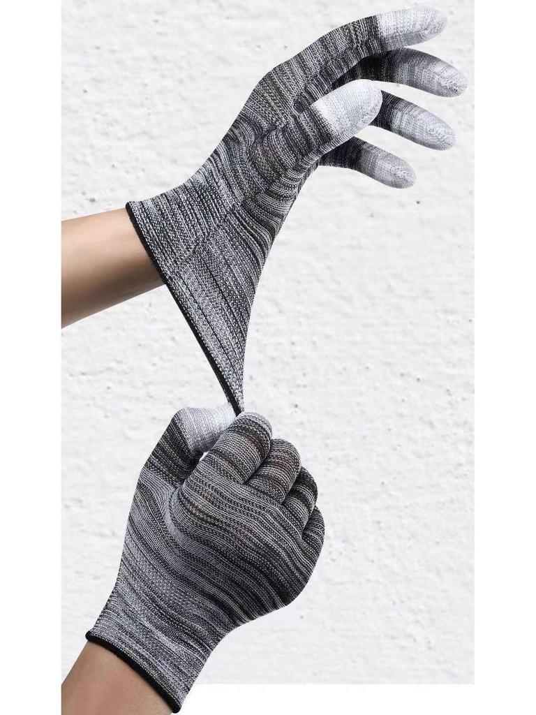 Breathable Anti-Slip PU Coated Nylon Finger Gloves: Wear-Resistant, Anti-Static Protection for Men and Women
