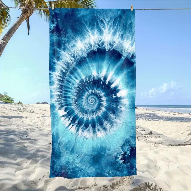 Spiral Tie Dye Beach Towel Quick Dry Soft Absorbent Sand Free Beach Towel for Summer Beach Vacation Pool Gym Travel