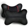 PU Leather Knitted Car Pillows Headrest Neck Rest Cushion Support Seat Accessories Auto Black Safety Pillow Universal Decor