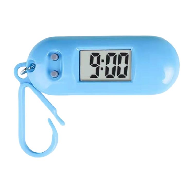 Lättläst LED Digital Nyckelring Fickur Plast Miniatyrklocka för Studenter och Barn Elektronisk Tidmätare
