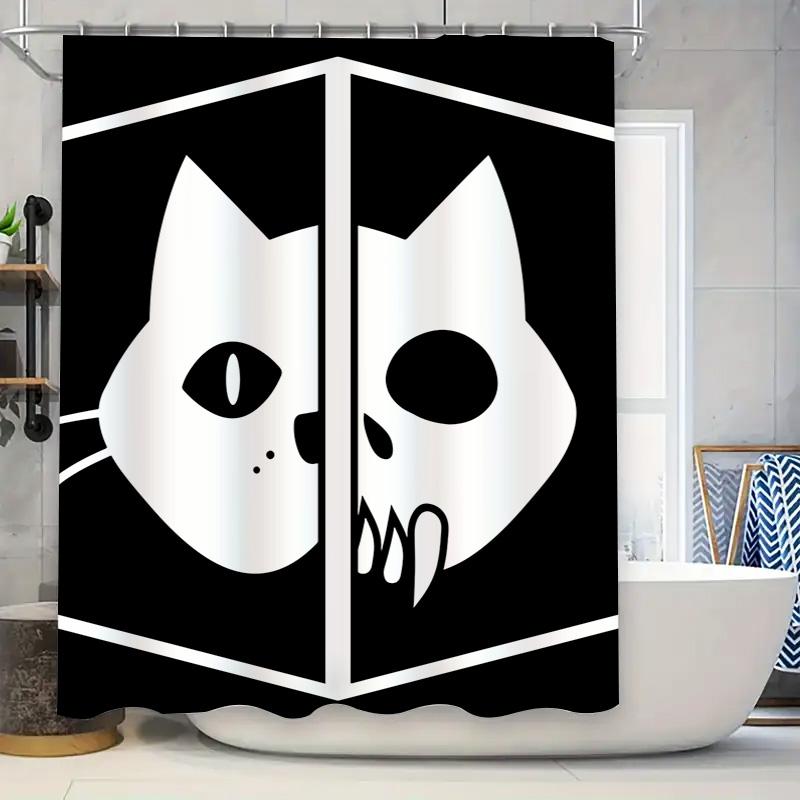 

Black Cat Shower Curtain Decor Bathroom Waterproof Print Home Decoration Diy Customizable Size 72X84Inch Emb-015 W60H190(CM)-1 Pcs