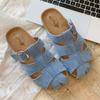 Fashion Designer New Style Mules Slippers 2025 Summer Solid Comfy Women Sandals Bao Tou Outside Beach Slip On Simple Women Slippers