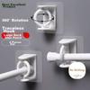Chaojiapin Rotating Hook Curtain Rod Without Drilling, Round Hook Towel Rod Kitchen Hanging Rod Hook, Strong Adhesive Hook