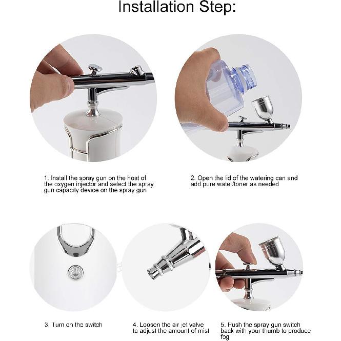 Professional Oxygen Facial Machine,Water Oxygen Sprayer,Portable Handheld Face Skin Moisturizing Nanos Spray Airbrush for Skin Rejuvenation