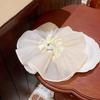 Korean Style Pleated Double Layer Flower Scrunchie - French Bride Hair Accessory