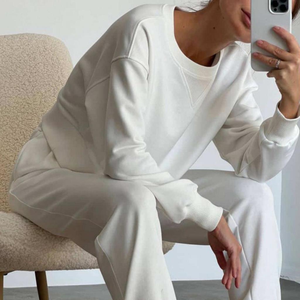 Spring and Autumn 2026 Pure Color Casual Long-sleeved Two-piece Suit Sets for Women 2 Pieces Trousers Sets women's Clothing