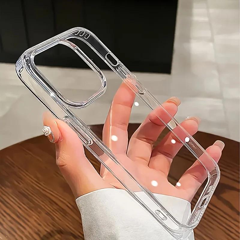 

Luxury Clear Silicone Phone Case For iPhone 17 16 15 14 Plus 13 12 11 Pro Max Shockproof Transparent Bumper Back Cover iPhone 11