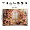 2D Romantic Flower Arch Background, Peony & Rose Doorway Themed Wedding Backdrop