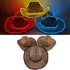 Iridescent LED Light-up Sequin Cowboy Hat for Christmas and Halloween Carnival