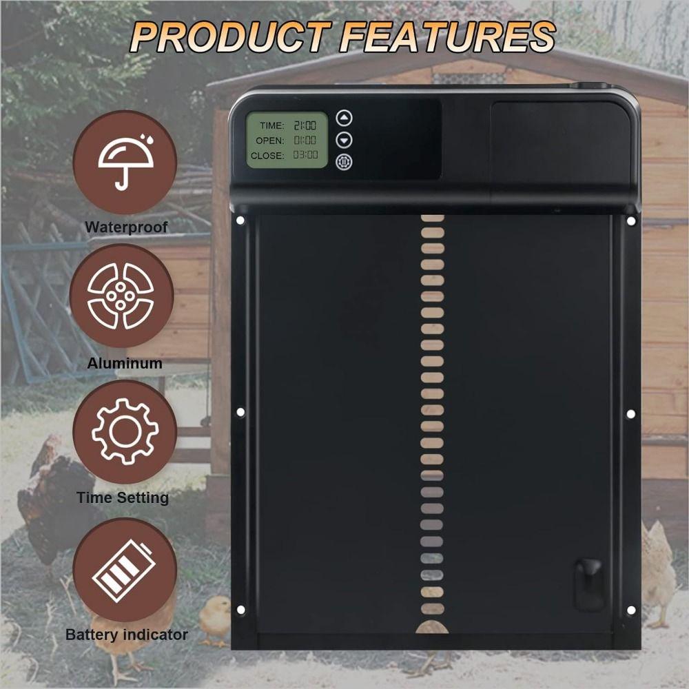 Automatic Electric Chicken Gate Timer Control Pet Flap Accessories Auto Chicken Door Opener  House