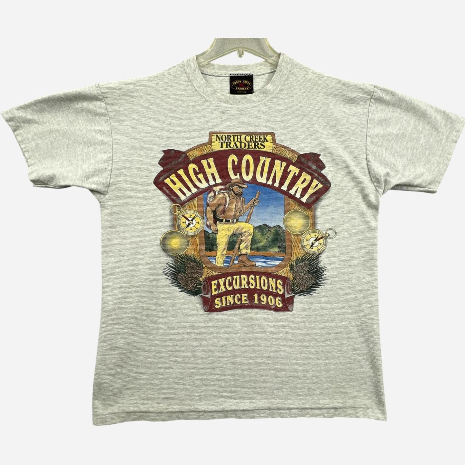 

Vintage 90s North Creek Traders High Country T Shirt Mens Large Gray Graphic Tee S