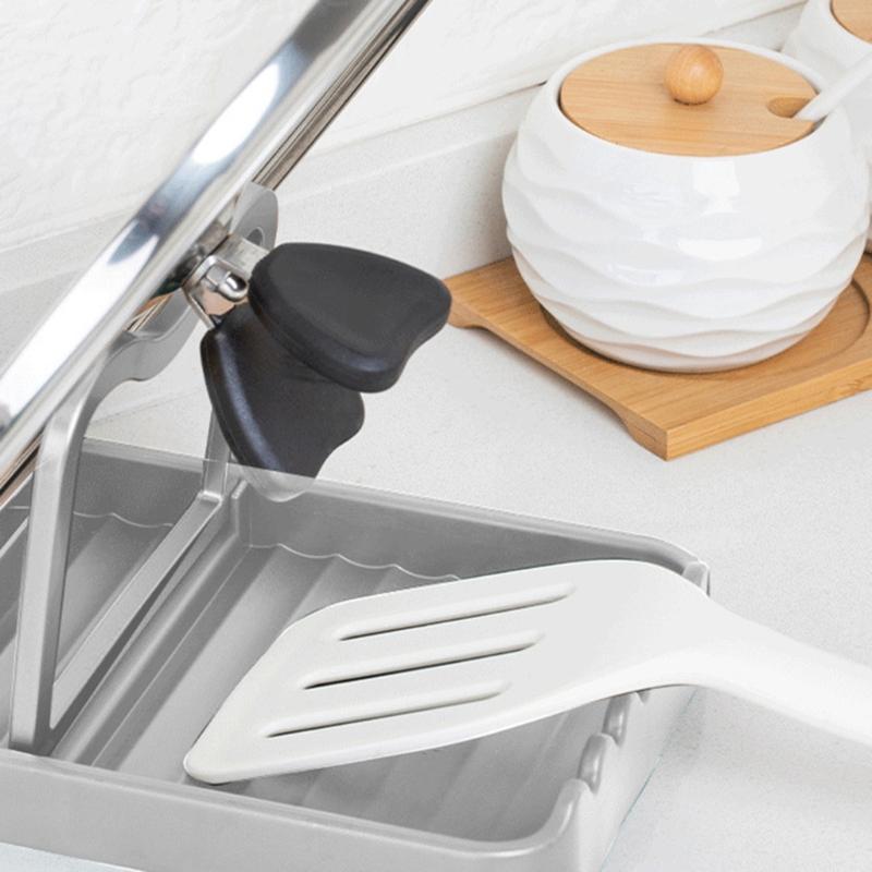Modern Cookware Holder With Large Capacity And Tool Storage Metal Construction Easy Assembly Spoon Rest with Lid Holder