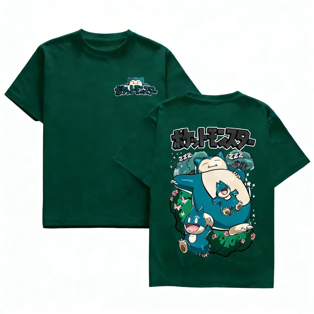 Pokemon Anime Cotton Graphic T Shirt Men Women 2026 Summer Y2k Short Sleeve Tee Casual Tops Snorlax Kawaii Streetwear Fashion
