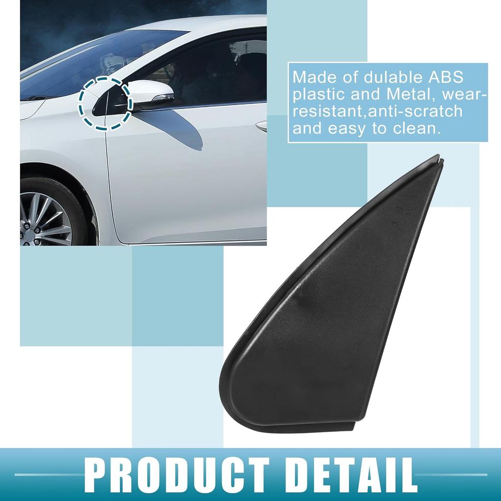 Front Left Door Mirror Corner Mudguard Triangle Cover No.6011802170 for Toyota Corolla 2014-2016 Plastic Black