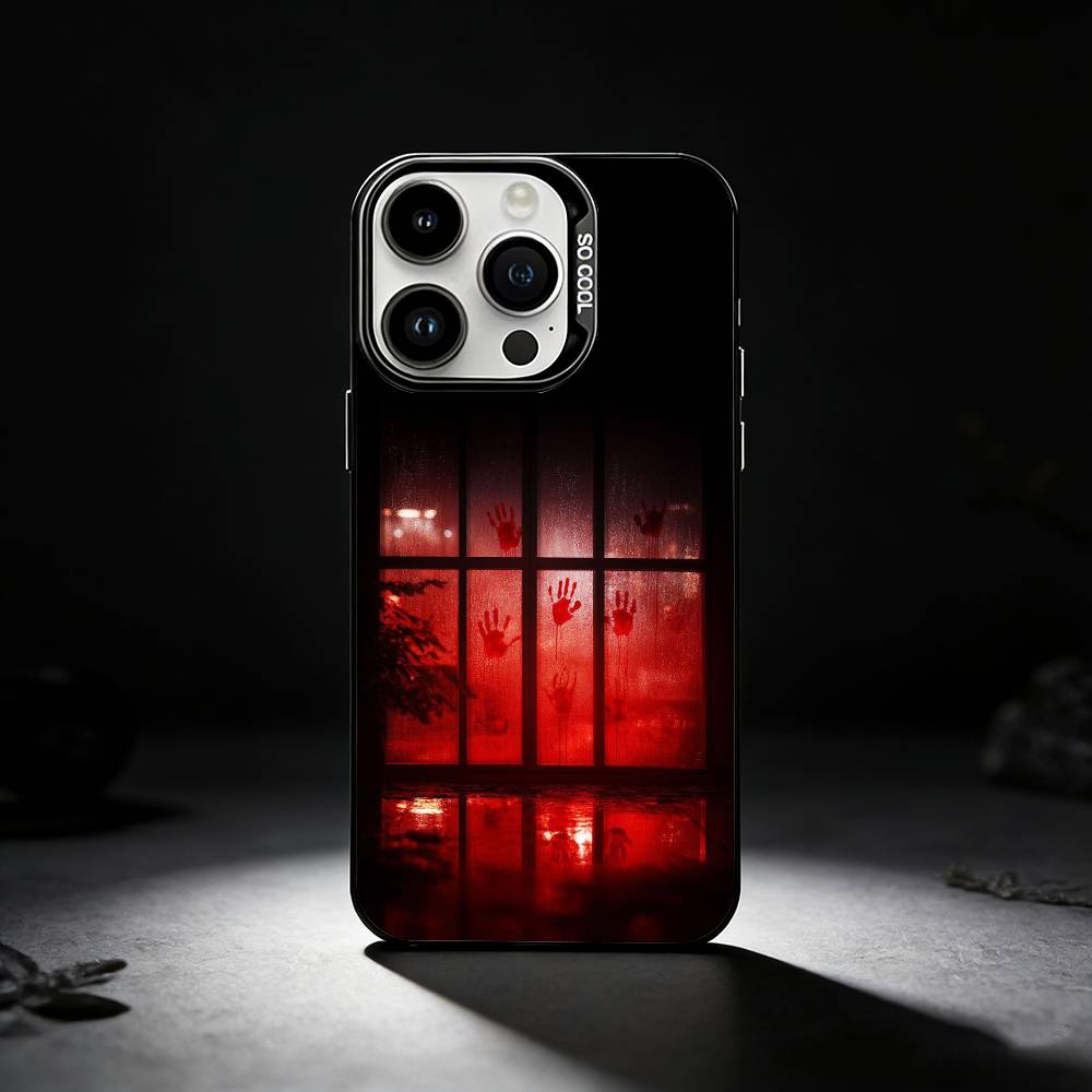 HALLOWEEN BLOODY SPLATTER Phone Case For iPhone 17,16,15,14,13,12,11 Plus,Pro Max,XS,Colored Silver Phone Case