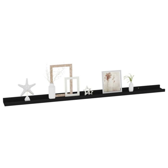 VidaXL Étagères murales 2 pcs Noir 115x9x3 cm