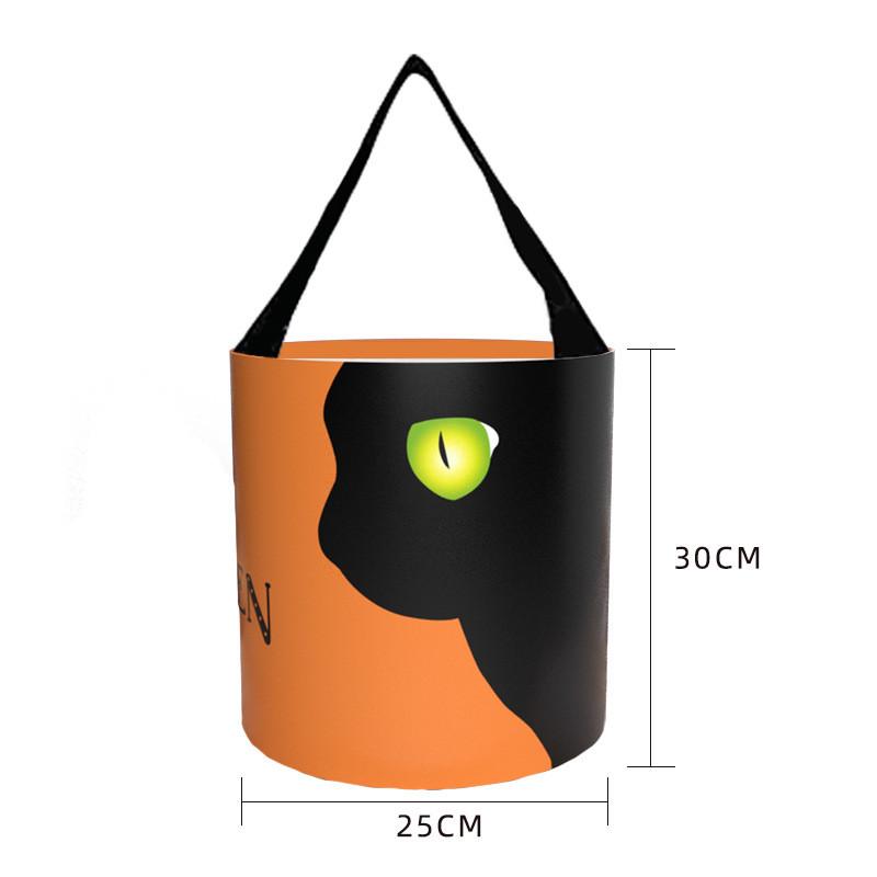 Halloween Pumpkin Bag With Cartoon Design For Trick Or Treat Candy Collecting