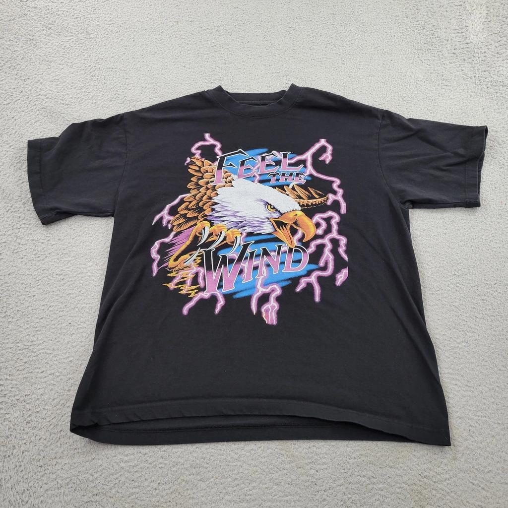 Feel The Wind VTG 90s Shirt Mens 2XL XXL Norton Champagne Lightning Eagle Kanye