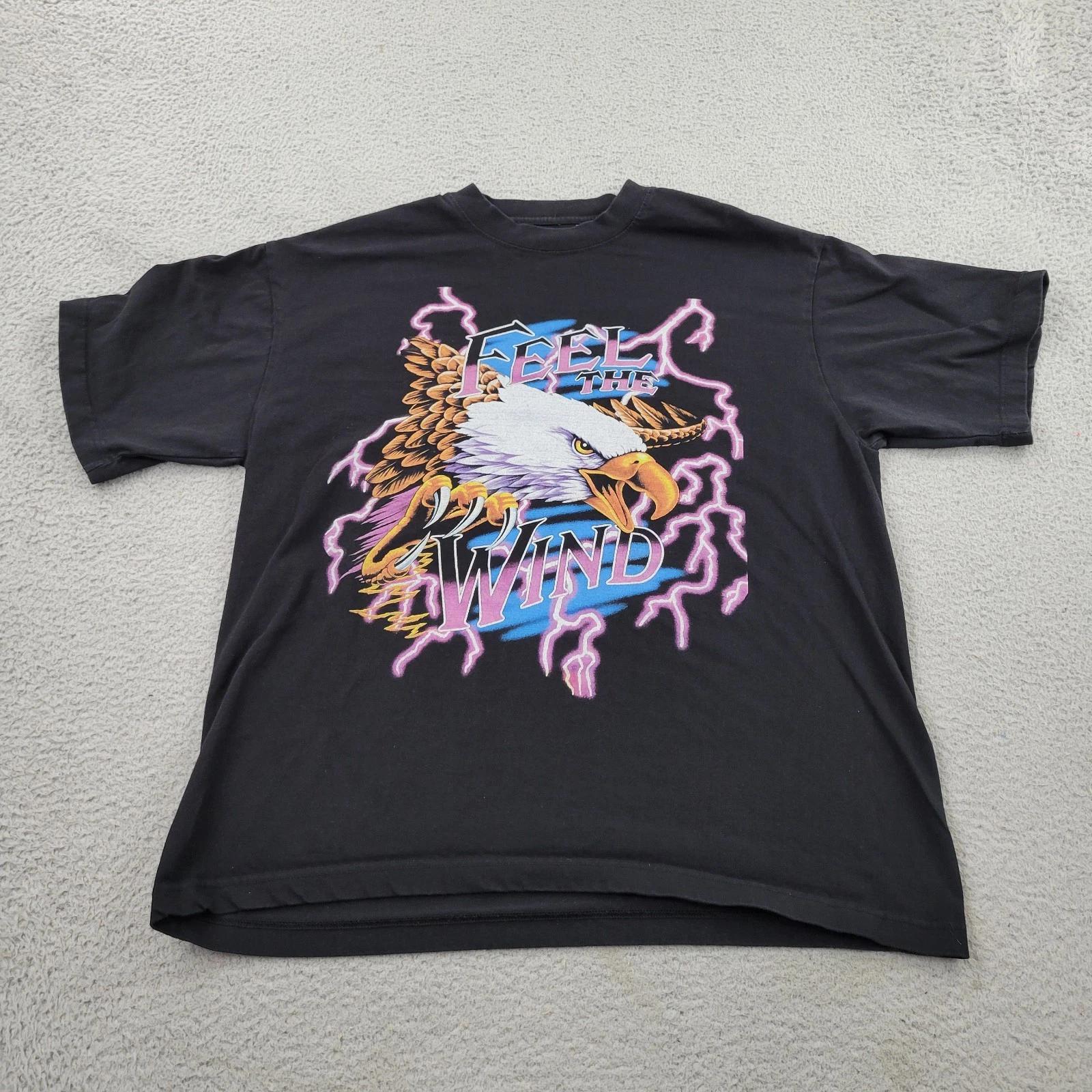 Feel The Wind VTG 90s Shirt Mens 2XL XXL Norton Champagne Lightning Eagle Kanye 4XL