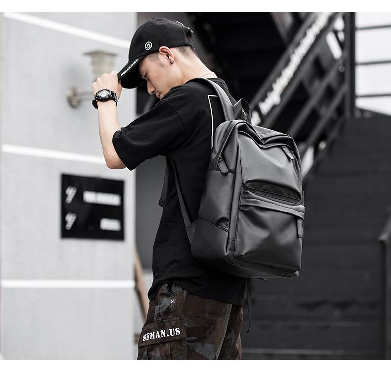 Men's Large Capacity Korean Style PVC Business Backpack