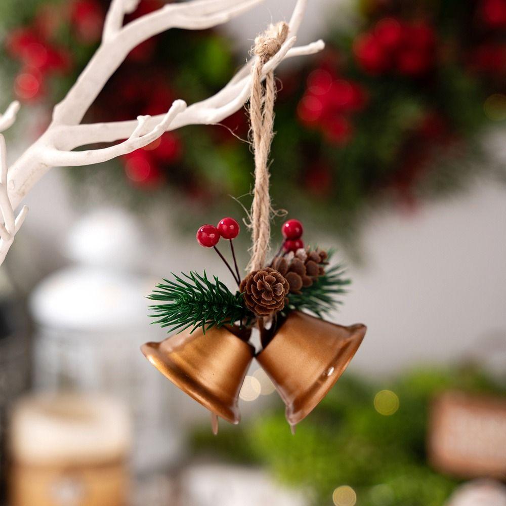 Iron Christmas Tree Pendants Double Horn Xmas Tree Decorations  Seasonal Decor