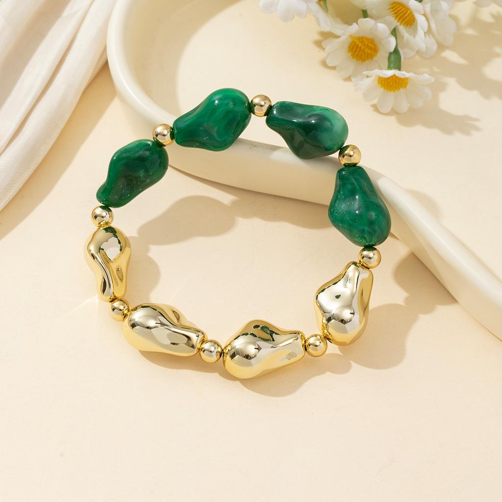 B148 Bohemian New Exaggeration Retro Design Good-looking Bracelet Gorgeous Acrylic Colored Bead Women's Bracelet Exquisite
