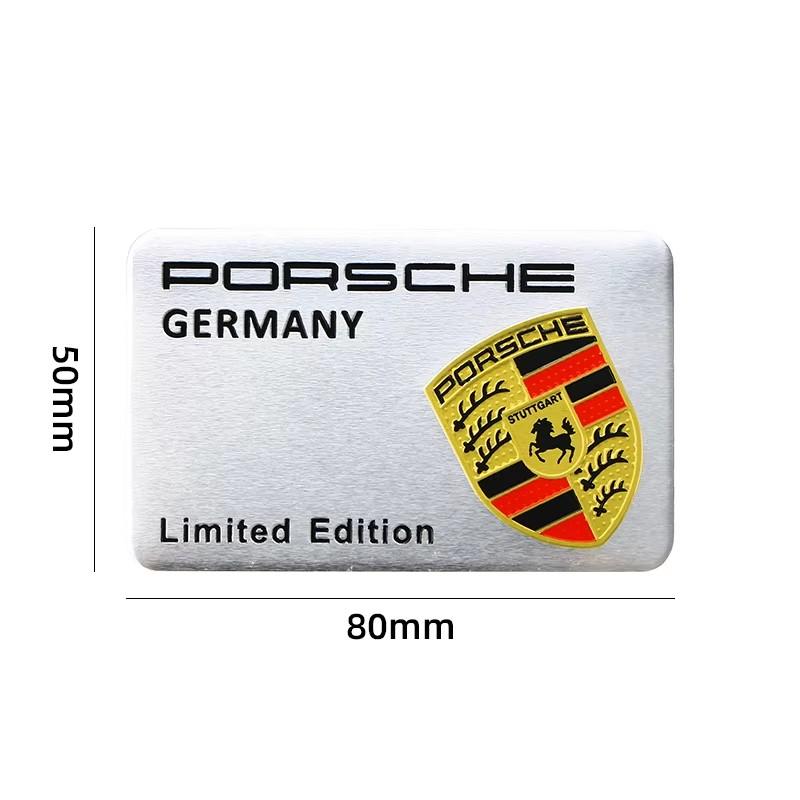 KWPV2 1 Stück Auto Metall 3D Porsche Emblem Heckklappe Abzeichen Aufkleber für Cayenne Panamera Macan 911 718 Taycan Boxster Cayman 918 Pajun