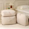 Anqin Moisture-Proof Quilt Storage Bag - Large Capacity, Thickened, Silk & Cotton Compatible, Rice White
