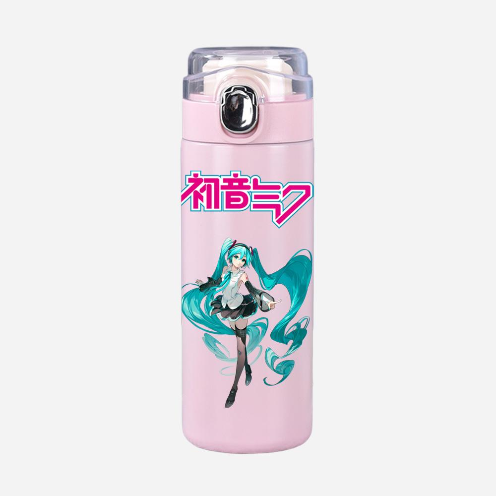 Tazza Termica Stampata Anime Hatsune Miku Portatile Acciaio Inossidabile 400ml Borraccia Anti-perdita Tazza da Campeggio Regalo
