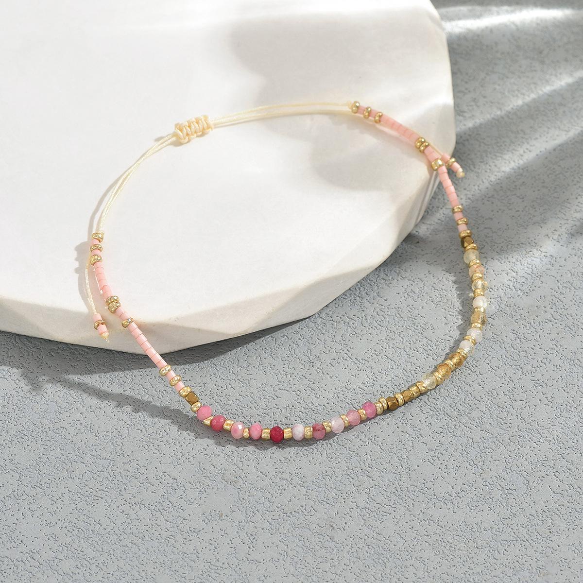 

Модный женский браслет Геометрический плетеный браслет из натурального камня Универсальное украшение с ощущением высокого класса SF073.