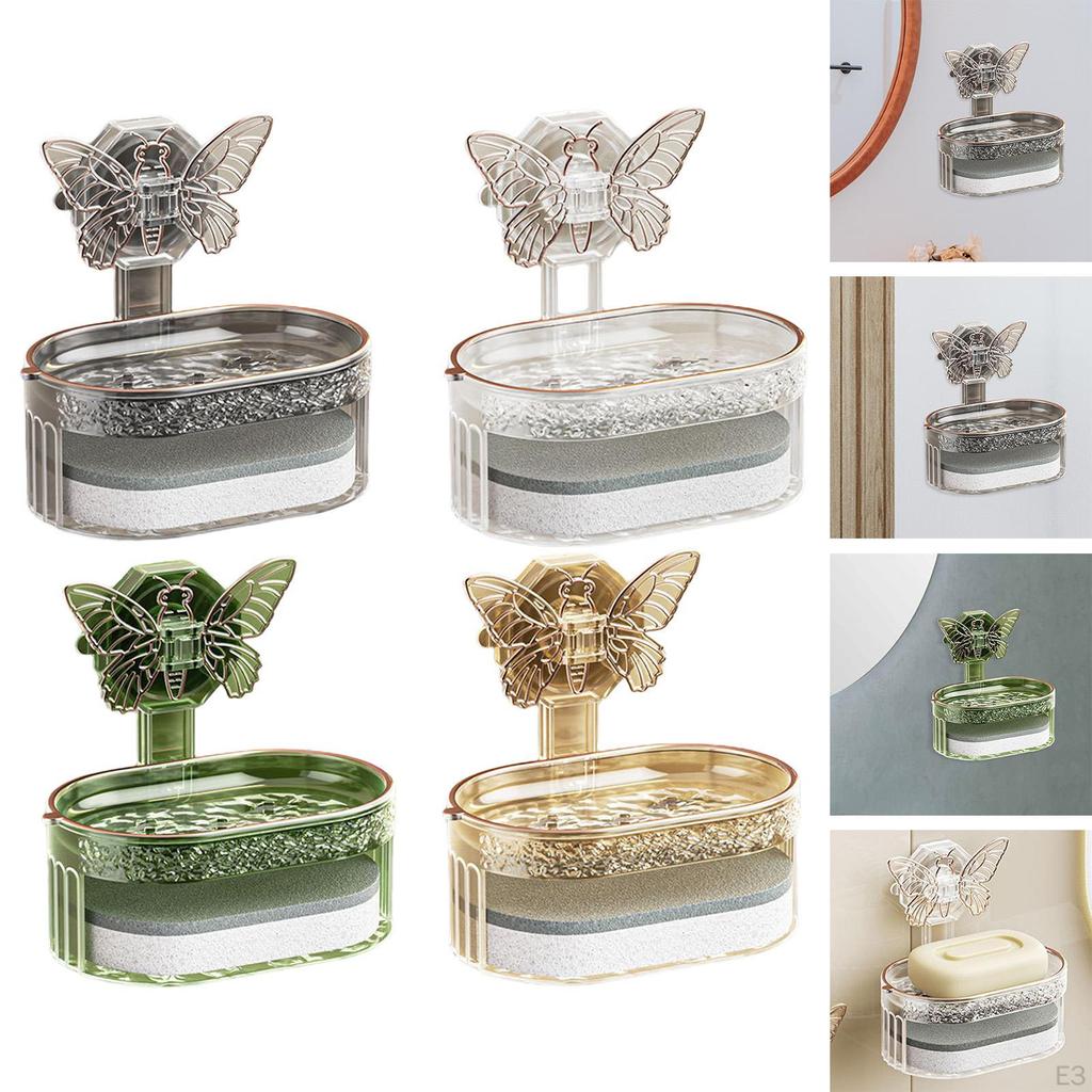 Powerful Suction Soap Dish for Bathroom and Kitchen Organization
