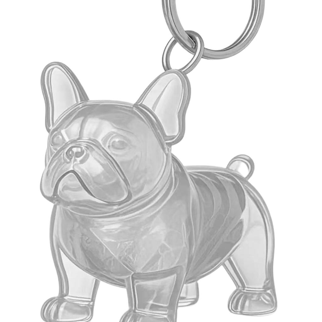 Clear Pet Hair Memorial Keepsakes Pendant Charm Portable Dog Shape Furs Collector Keychain For Key Or Bag Attachments