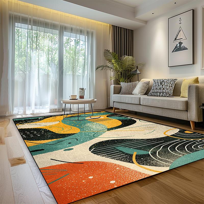 Moderner Luxusteppich Wohnzimmer Geometrische Dekoration Zuhause Weich Waschbar Großer Bereichsteppich Schlafzimmer Badezimmer Rutschfeste Plüsch-Fußmatte