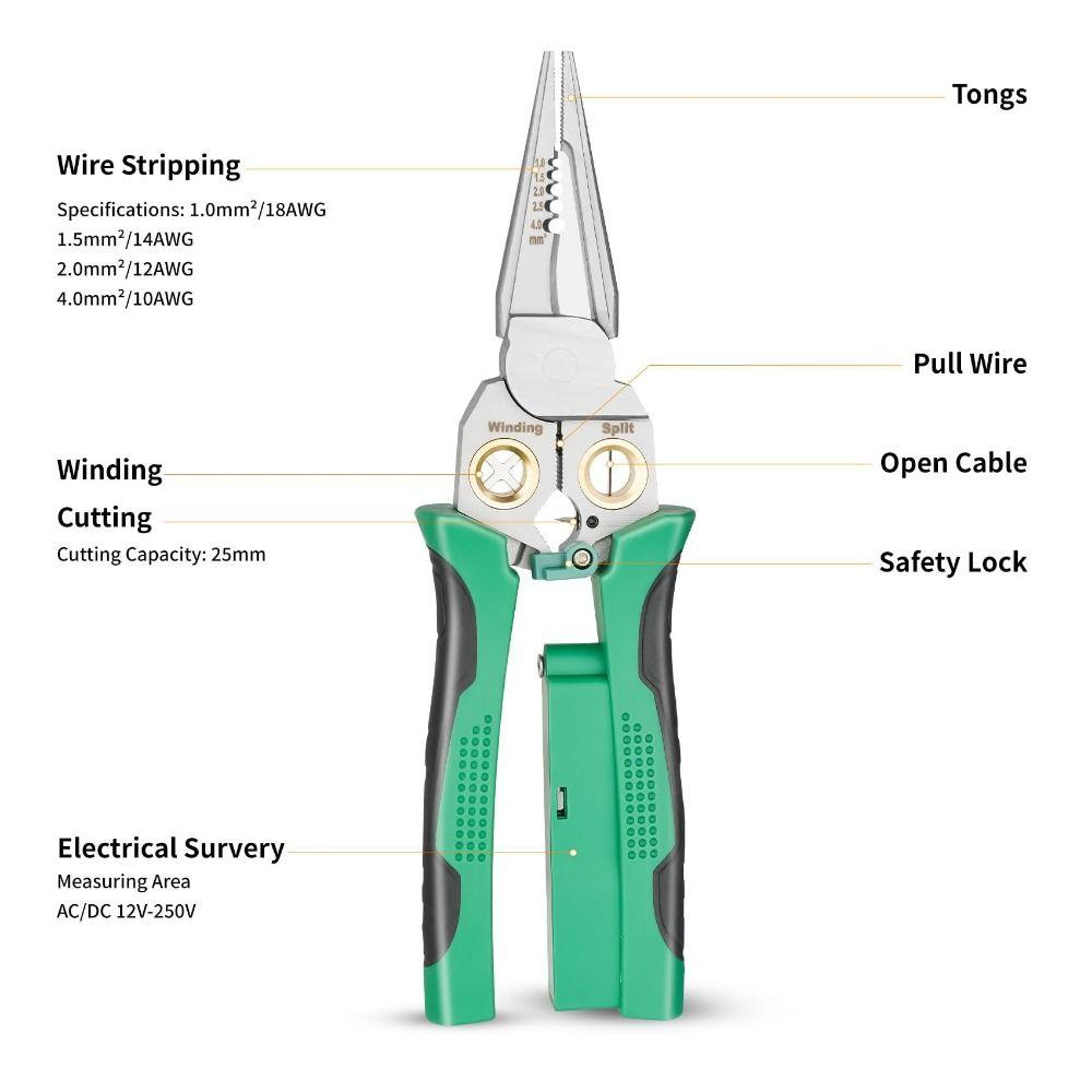 Nonslip Electrician Wire Stripping Pliers Stainless Steel Cable Clamper  Splitting
