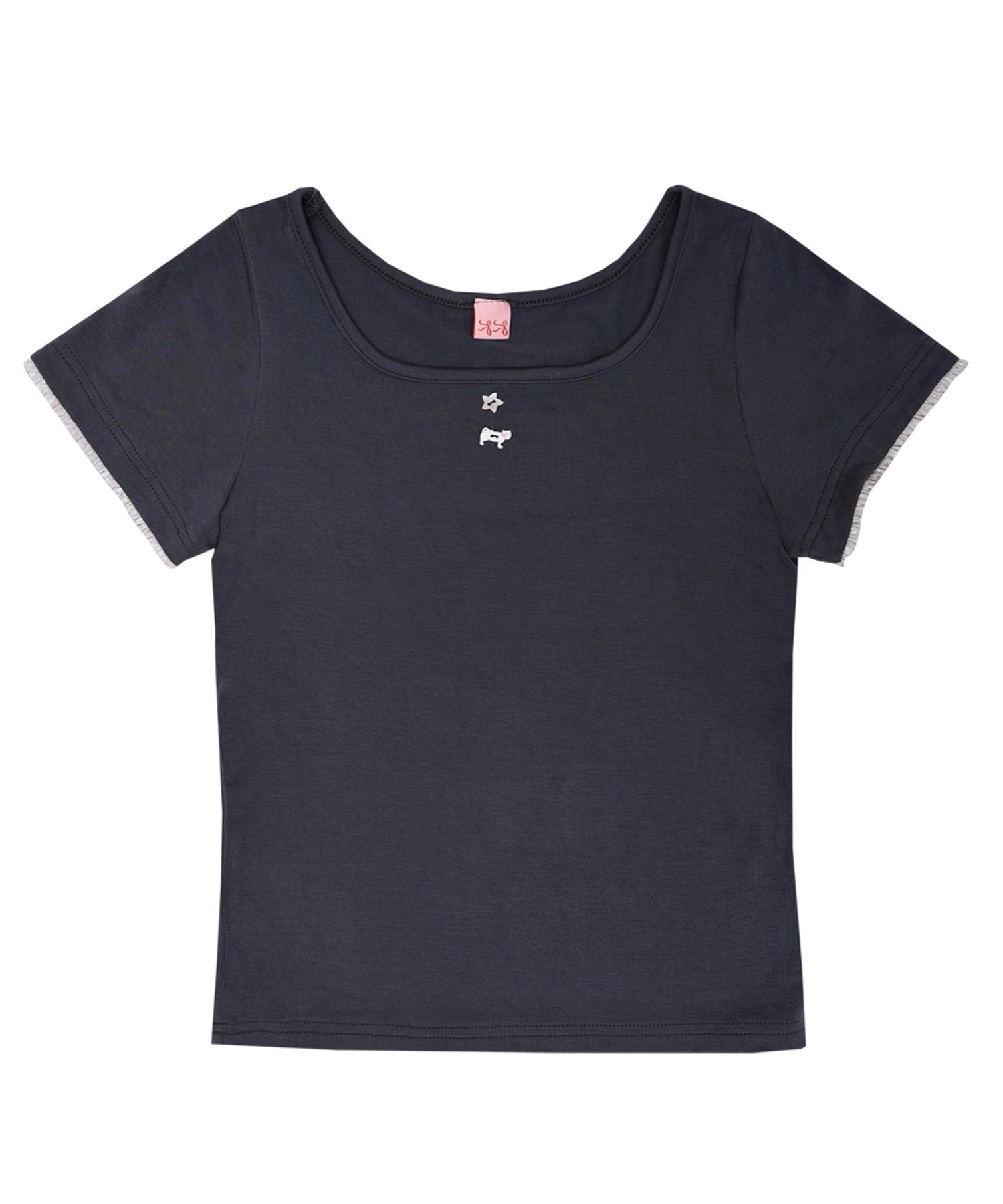 Si Wol 107 Kitten Crop Tee (Charcoal) Charcoal/Free