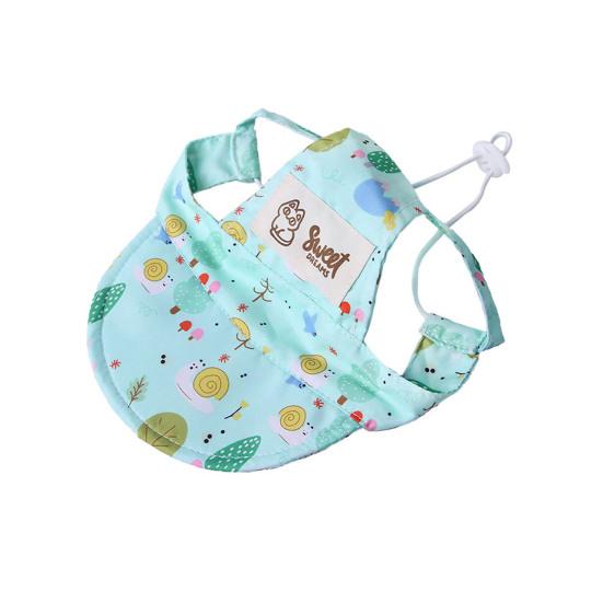 Pet Sun Hat Plaid Cat Baseball Cap with Ear Holes Adjustable Elastic Cord Cute Print Brimmed Cap for Cats And Dogs Sun Protection Outdoor Walking