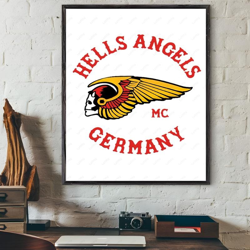 H-Hells A-Angels Moto Cool Skull Poster Sticky Wall Art Printing Waterproof Home Living Bed Room Bar Aesthetic Decor