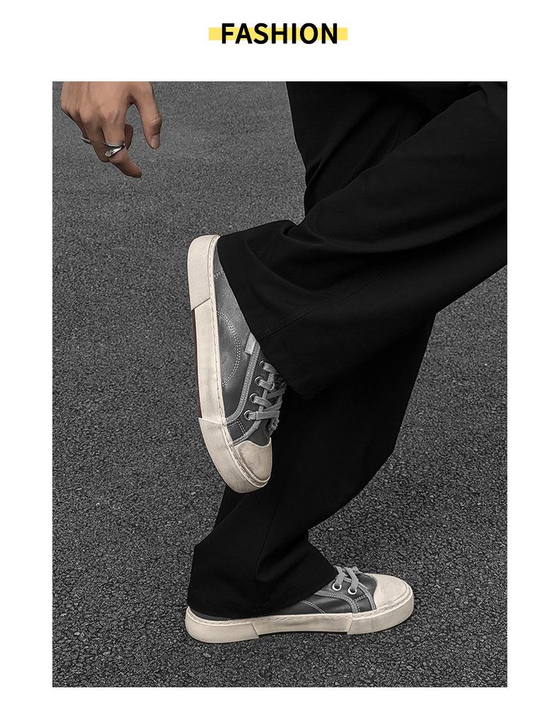 Men's Casual Distressed White Leather Shoes - Lightweight, Soft Sole, Versatile Fashion Sneakers X511