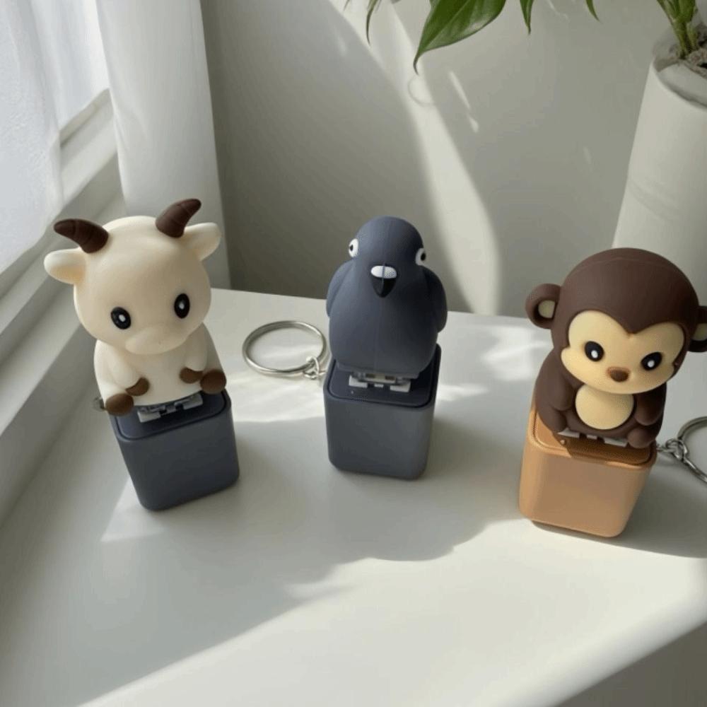 Colorful Lights Pigeon Voice Key Ring Flash Effects Lamb Sounds Pendant  Kids Toy