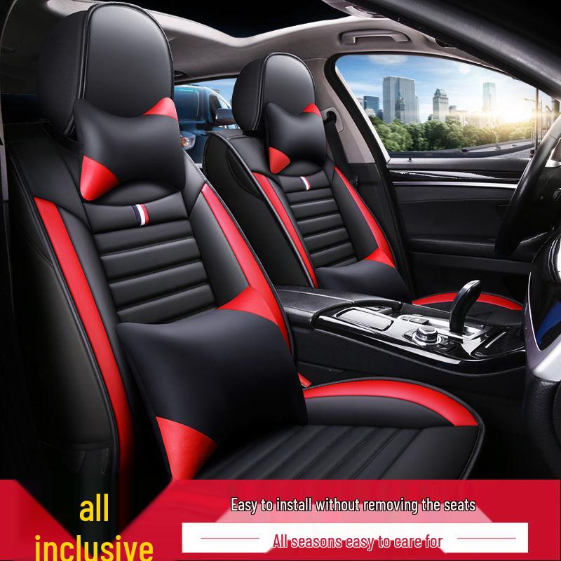 

Универсальный кожаный чехол на сиденья автомобиля на 5 мест - Полный охват, Всесезонный, Прочный, Износостойкий, Съемная подушка Front Single Seat without Headrest Pillow