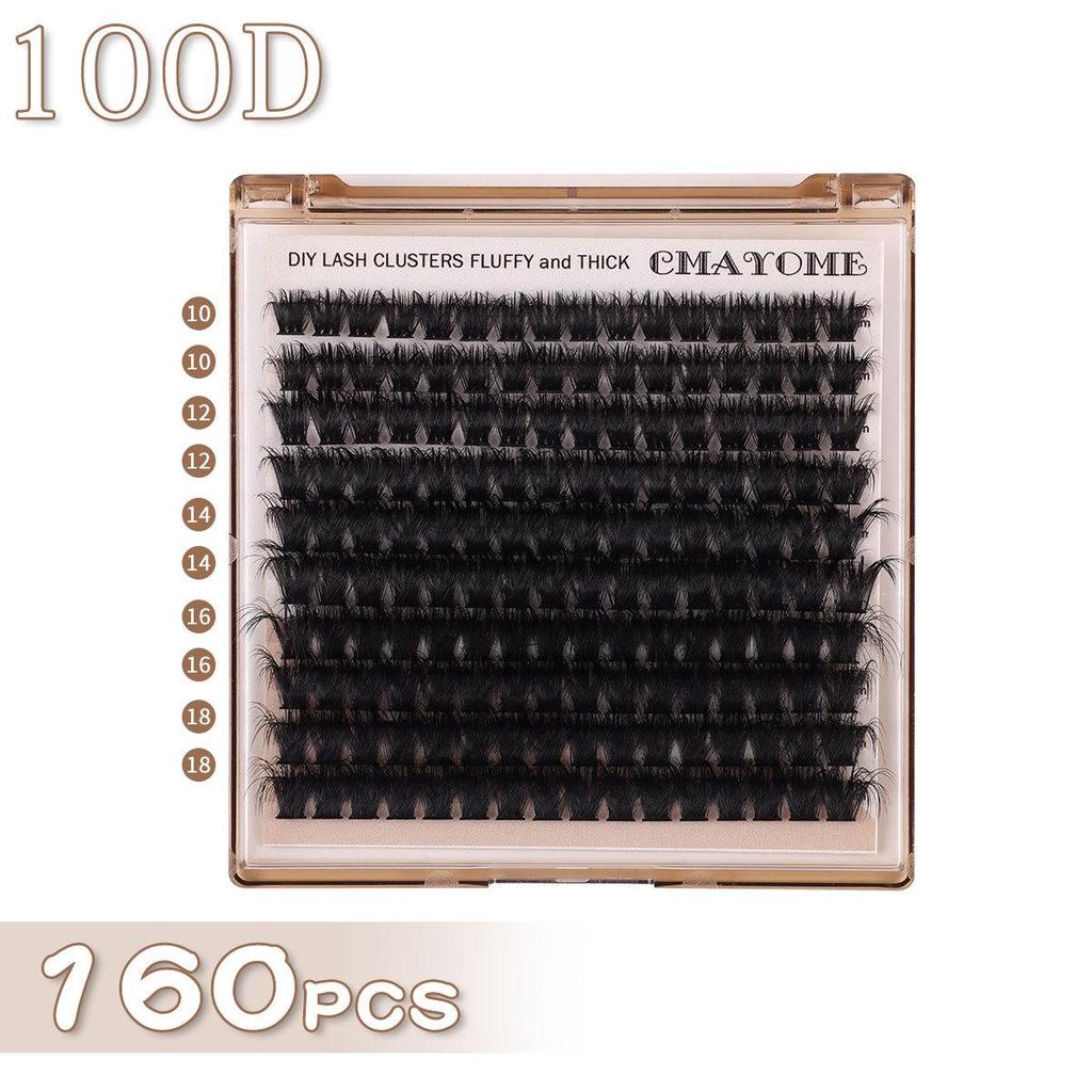 European-American D-Curl Cluster False Eyelashes: 10-18mm Natural, Dense, DIY Segments
