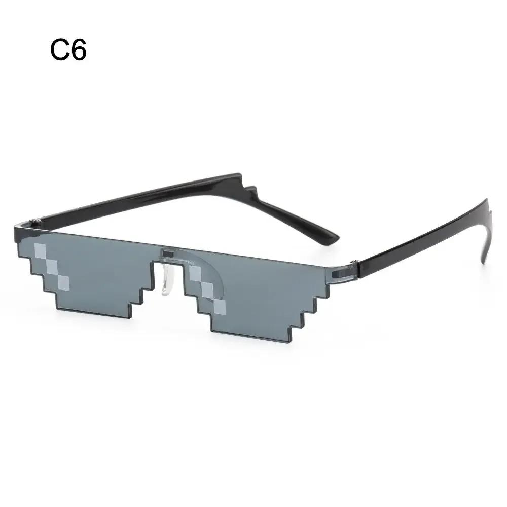 Funny Pixelated Mosaic Glasses Adults Teens Halloween Decorative Shades Party Disco Glasses Photo Props Gamer Robot Sunglasses