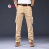 Cozy Up Solid Color Loose Men's Straight Casual Pants 6 Pocket Cargo Pants