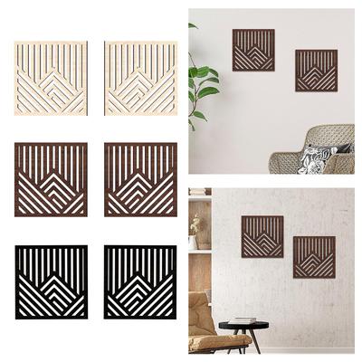 2 ks Dřevěné Nástěnné Umělecké Panely Moderní Dekorace Dřevěné Nástěnné Sošky Boho Abstraktní Nástěnná Dekorace pro Kancelář Obývací Pokoj